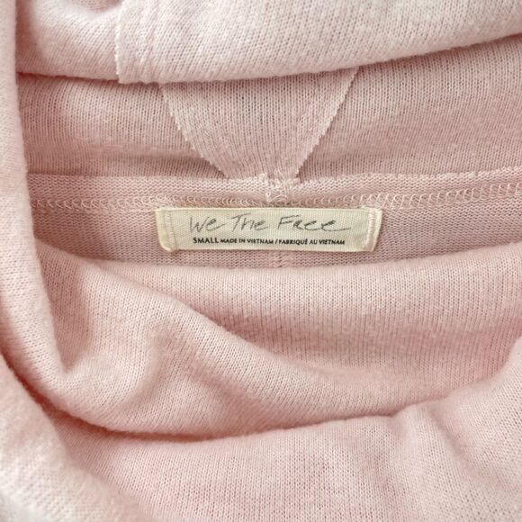 Free People Pink Sweater Cozy Time Funnel Large Cowl Neck Blush Oversized - Picture 6 of 16